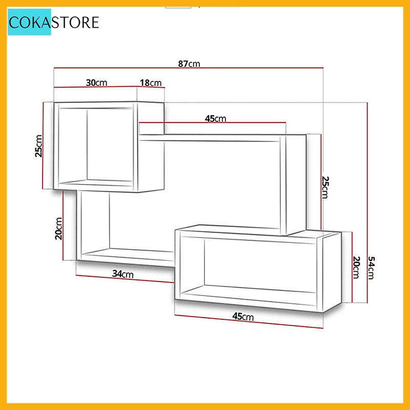 Kệ Gỗ Trang Trí Treo Tường Đơn Giản Để Sách, Khung Ảnh, Đồ Dùng Trang Trí Cho Phòng Khách, Phòng Ngủ, Phòng Làm Việc