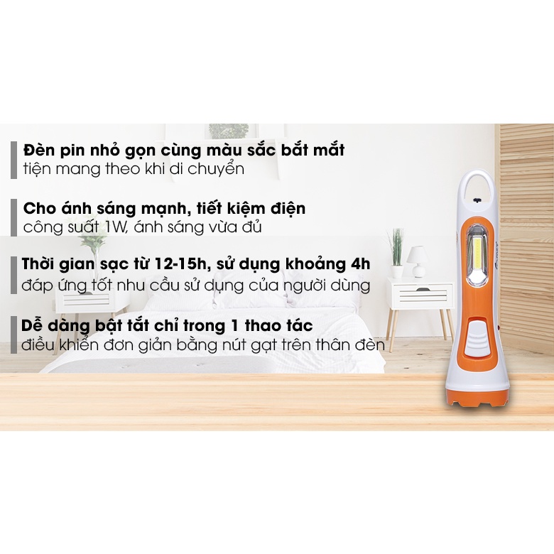 Đèn pin sạc Led đa năng cầm tay Comet - Minh Hùng
