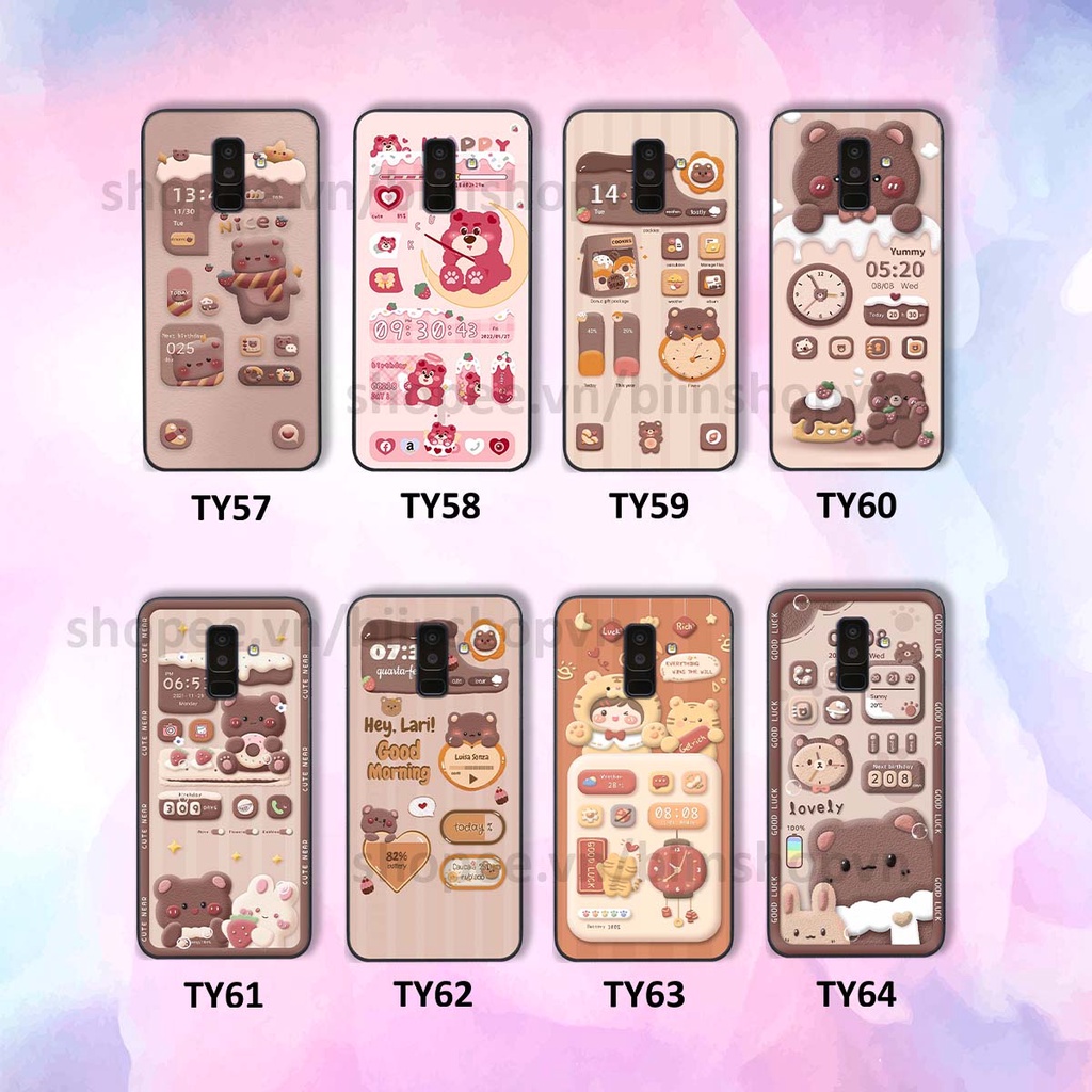 Ốp Samsung J8 in 3D icon gấu nổi siêu xinh, siêu đáng yêu, cá tính phong cách