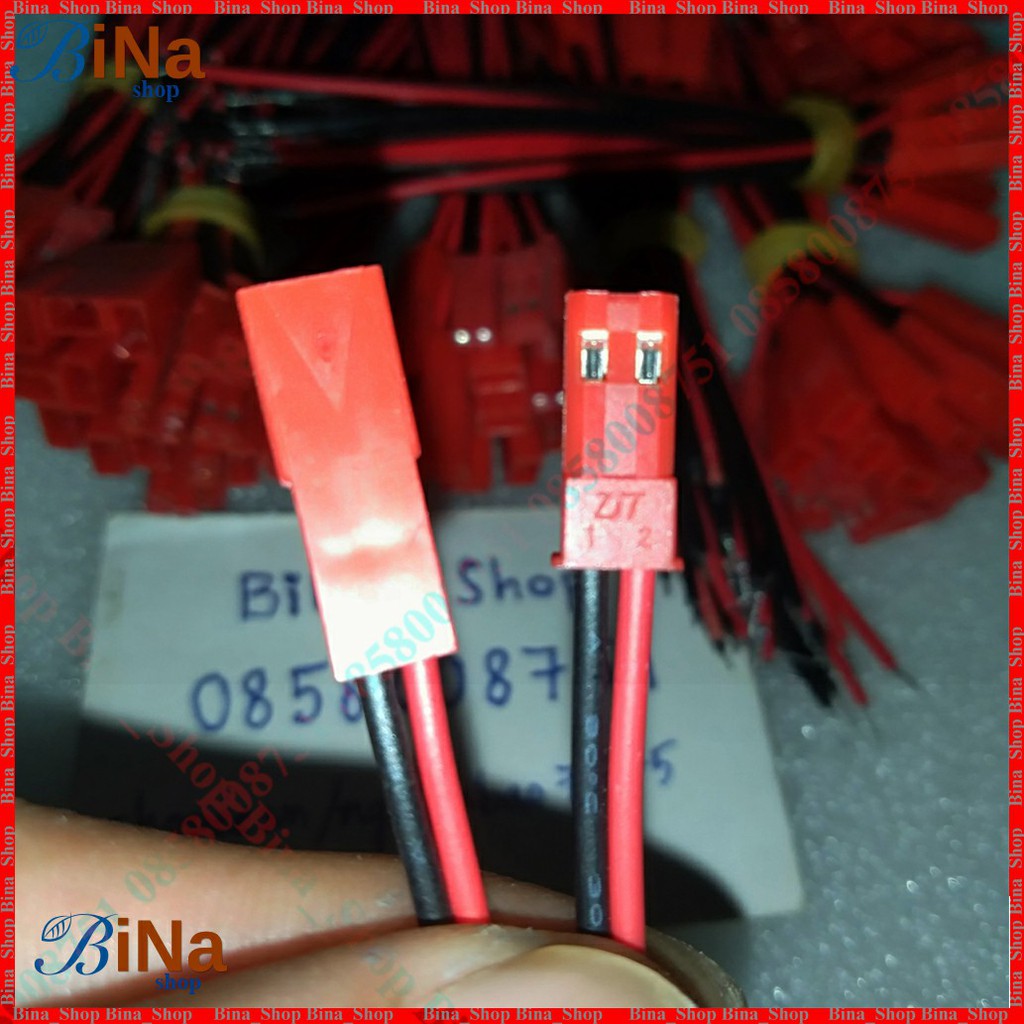 [10 cặp] Cáp JST 2P đực cái 10cm/15cm Cáp sạc JST đỏ