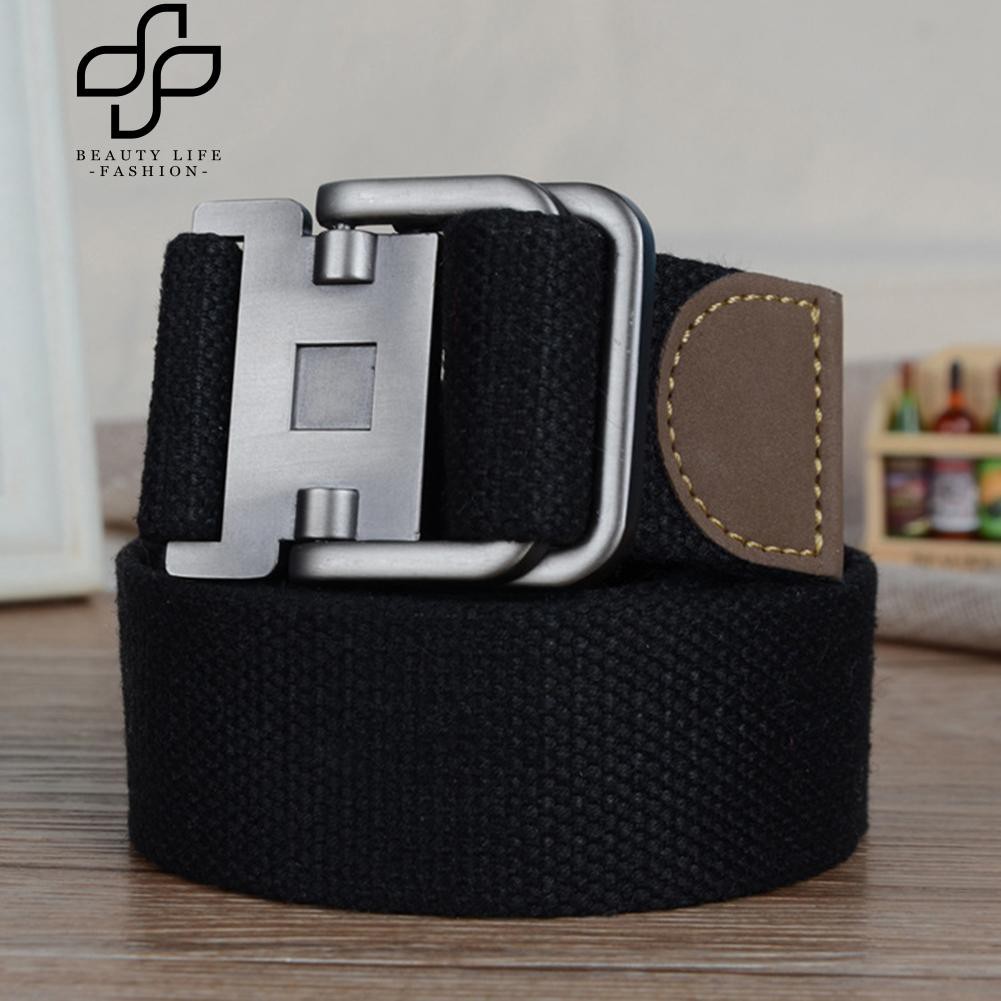Thắt lưng vải canvas mặt khóa kim loại cho nam dài 120cm rộng 3.8cm