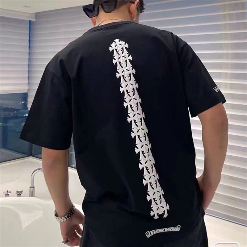 Áo Thun Tay Ngắn Cổ Tròn In Chữ Chrome Hearts Thời Trang Xuân Hè Dành Cho Nam Và Nữ U6RU6Tcomfortable