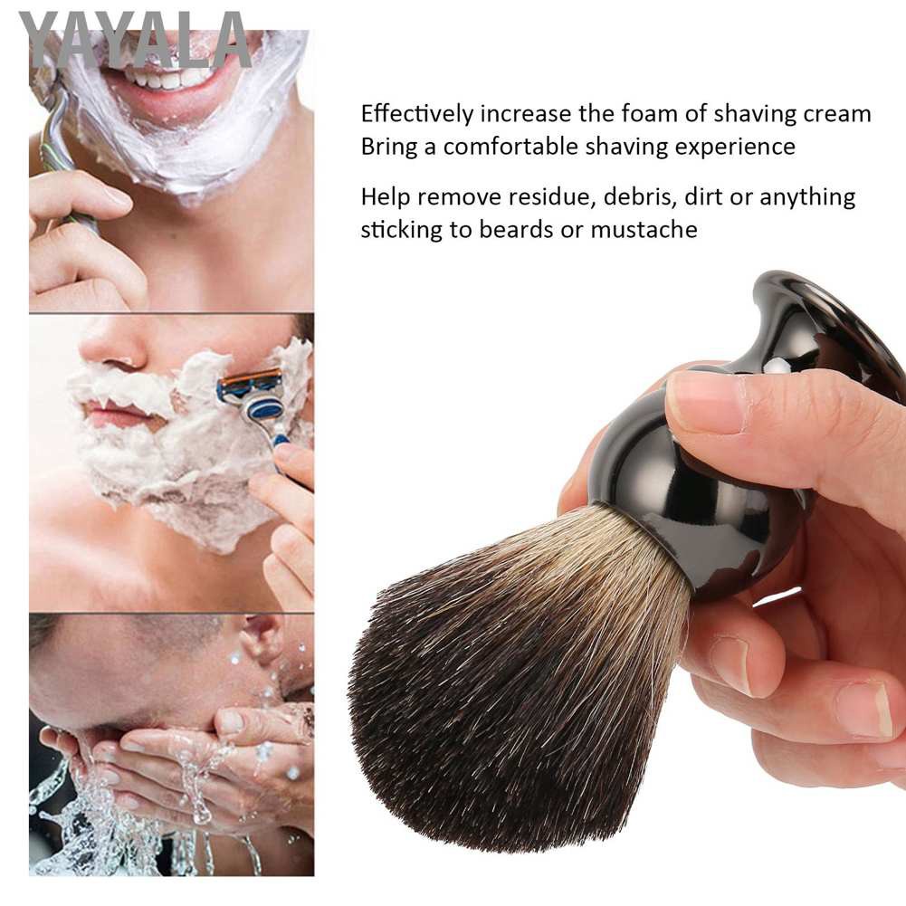 Yayala Beard Trimmer Hair Men Shaving Brush Travel Portable Stainless Steel Handle (Gun Color) Electric Shaver