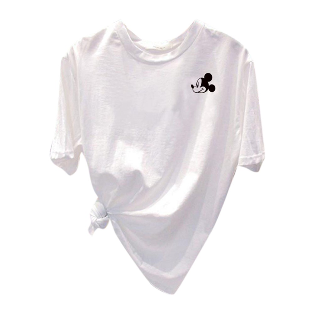 Áo thun tay ngắn in hình chuột Mickey xinh xắn thời trang cho nữ