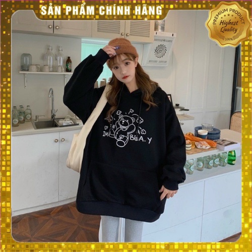 [Hàng Auth] Áo hoodie Unisex in hình Gấu Cute, Dày Tay Dài Dáng Rộng - K104_PY | BigBuy360 - bigbuy360.vn