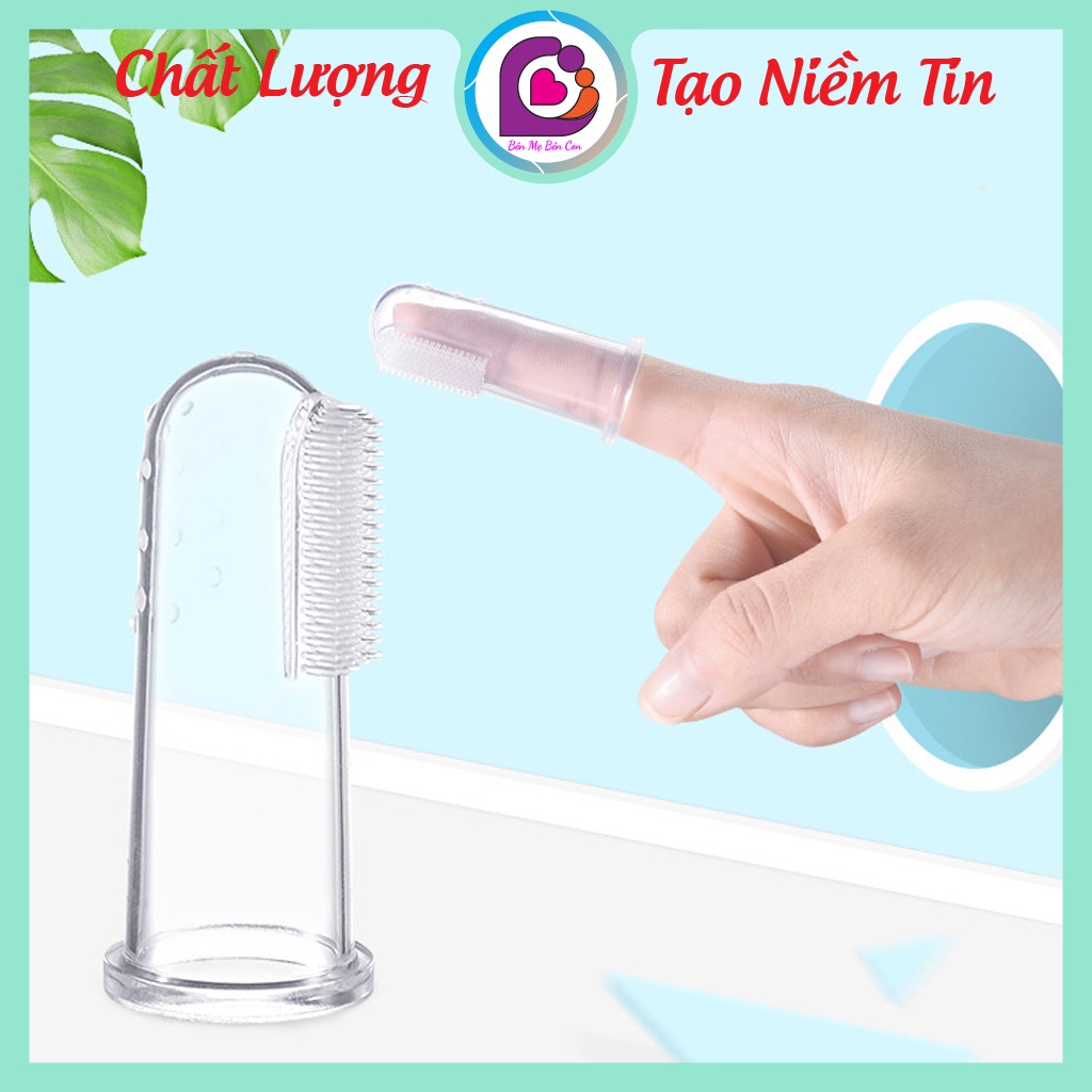 Rơ lưỡi silicon xỏ ngón vệ sinh răng miệng cho bé