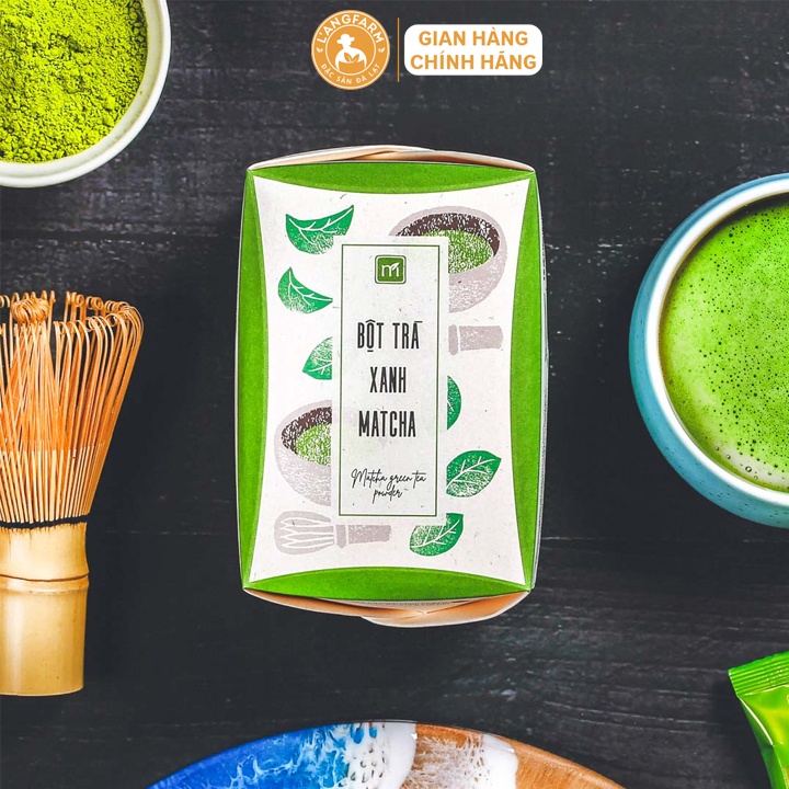 Bột trà xanh matcha  L'angfarm túi 4g, hộp, 16 túi, mẫu hanko, Matchi Matcha