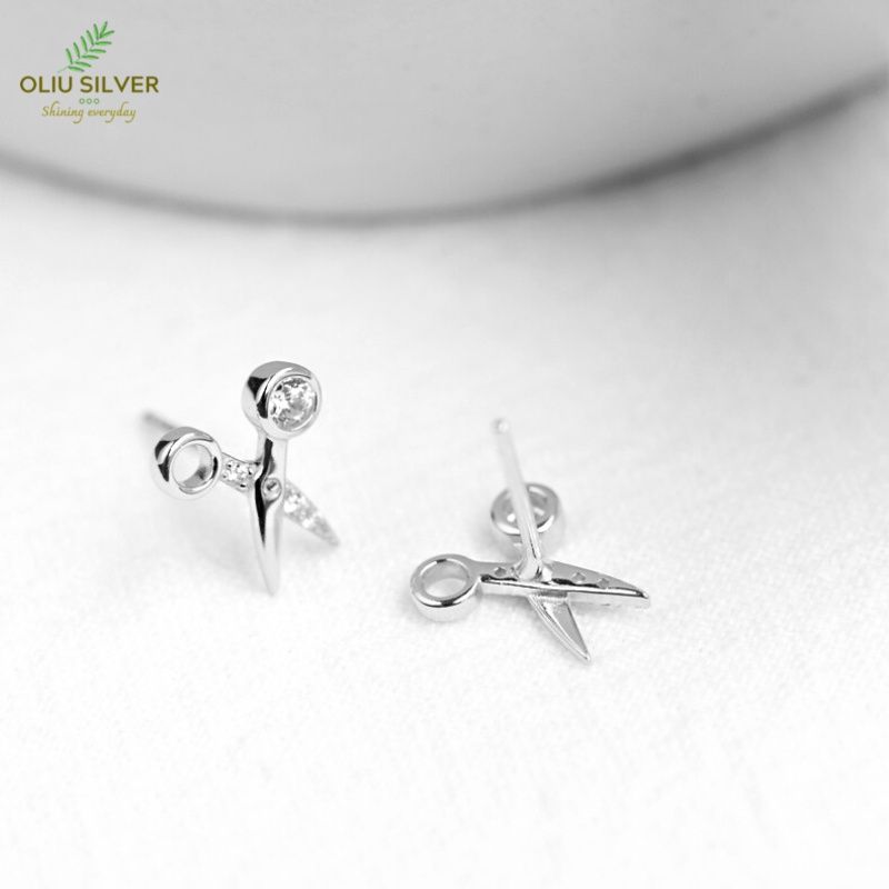 Bông Tai Bạc S925 Chiếc Kéo Nhí Scissor Dễ Thương | Khuyên Tai Nữ Trang Sức Bạc Thời Trang
