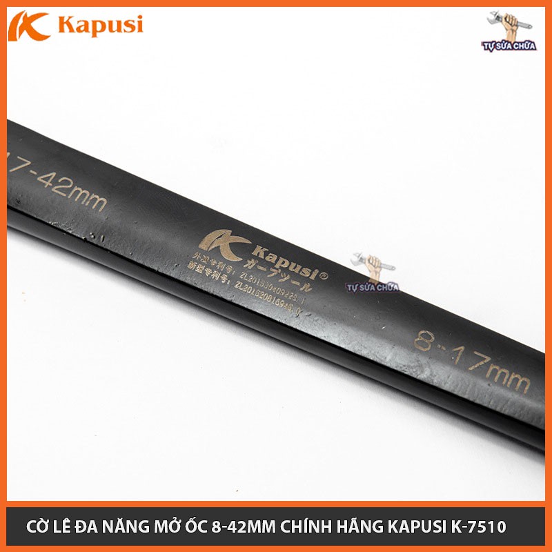 Cờ lê, Mỏ lết đa năng mở ốc 8-42mm chính hãng Kapusi K-7510, HÀNG CHUẨN LOẠI XỊN