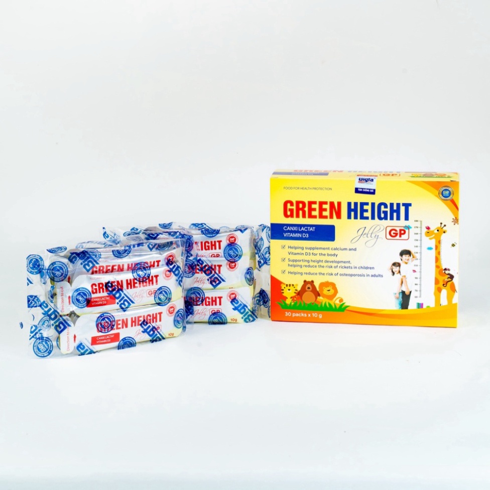 Thạch hỗ trợ tăng chiều cao Green Height Hộp 30 gói x 10g