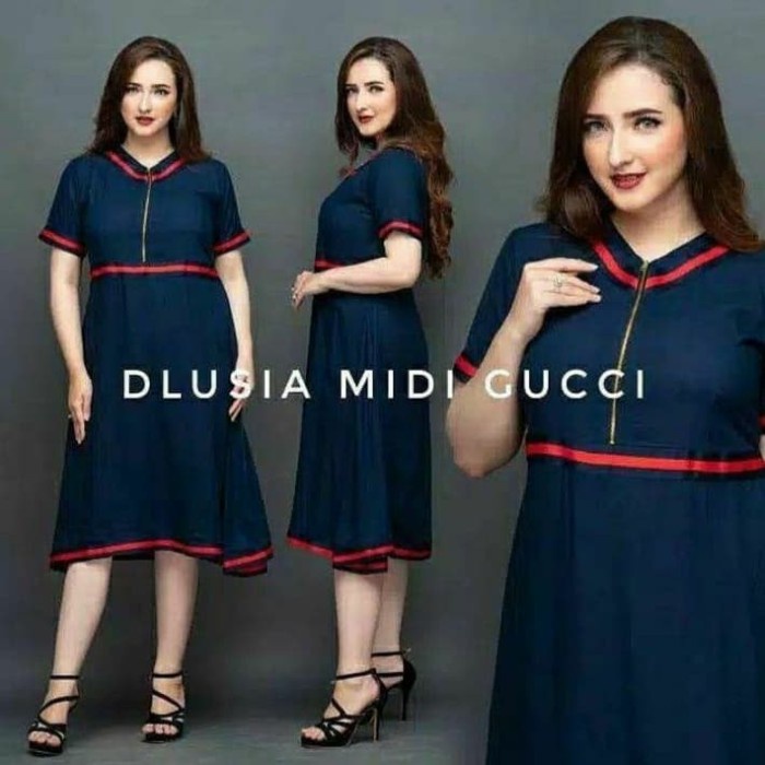 GUCCI Giảm Giá Đầm Ren DLUSIA MIDI DASTER Giá Rẻ Cho Nữ