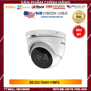 Camera hdtvi hikvision ds-2ce76h0t-itmfs 5mp tích hợp míc truyền âm thanh hàng chính hãng bảo hành 2 năm