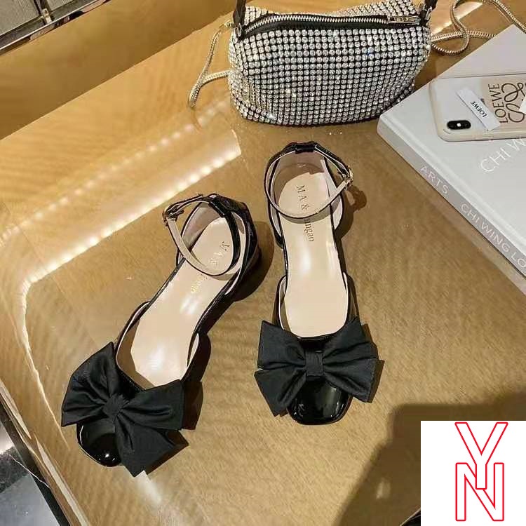 Giày Búp Bê Mũi Vuông Đế Dày Đính Nơ Thời Trang Mùa Hè Cho Nữ