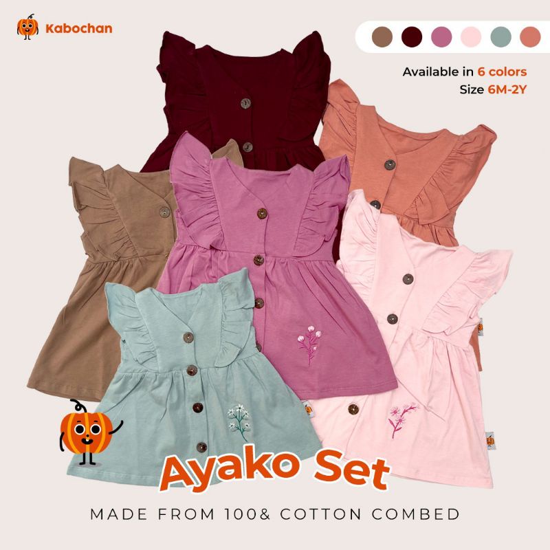Kabochan Aayaka set dres + Quần Cotton Cao Cấp 6-12 m.1 Tuổi
