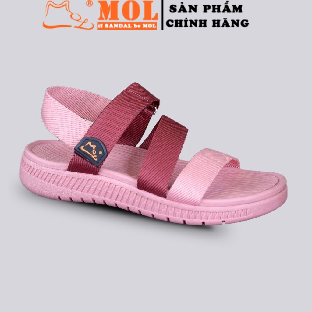 Giày sandal couple nam nữ quai ngang siêu nhẹ có quai hậu cố định cho cặp đôi mang đi học đi biển du lịch hiệu MOL MS2P