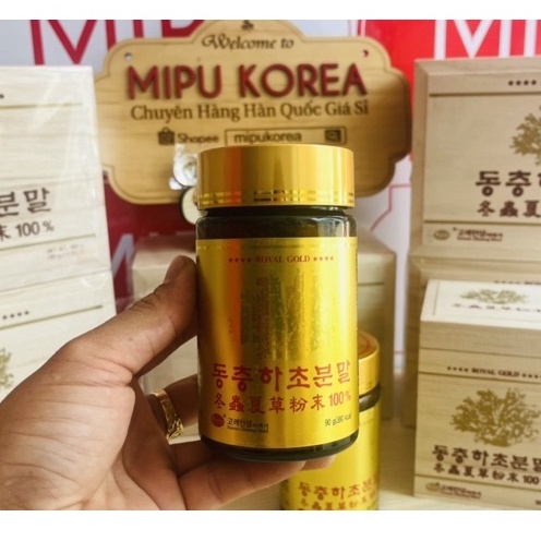 (Date 2/2025) Bột Đông Trùng Hạ Thảo Royal Gold KGS Hàn Quốc Hộp 180g (90g x 2lọ)