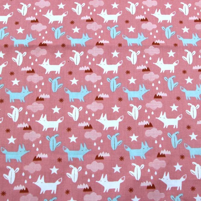 Set 3 Tấm Vải 100% cotton 50 * 40cm Họa Tiết Cáo Dễ Thương