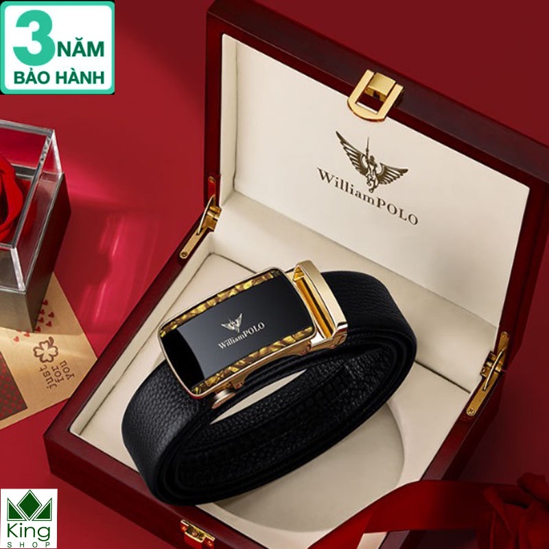 Thắt Lưng Nam Dây Nịt Nam Da Bò Cao Cấp khóa Tự động hàng hiệu WILLIAMPOLO - Kingshop Nhập W3