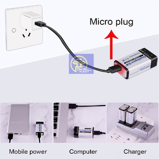 Pin Sạc Cổng Micro USB Doublepow 9V 6F22 650mAh