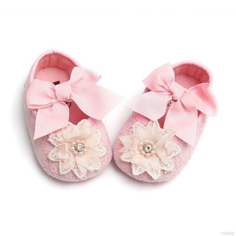 My Baby  Baby Girl Infants Lace Flower Princess Shoes Floral Headwear Headband