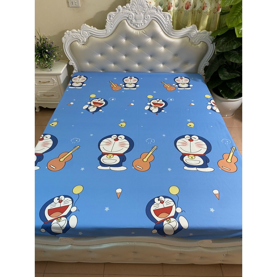 (Xả hàng) Ga (Drap) chống thấm cotton TPU cao cấp mẫu Chó mặt trăng cho gia đình có trẻ nhỏ, người già, ko nóng, ko bí