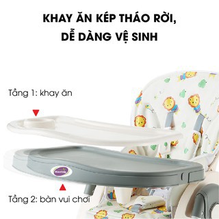 Ghế ăn dặm đa năng cho bé Mastela 1015 có 5 mức nâng hạ độ cao, 3 chế độ ngả, dùng cho bé từ 4 tháng - 5 tuổi