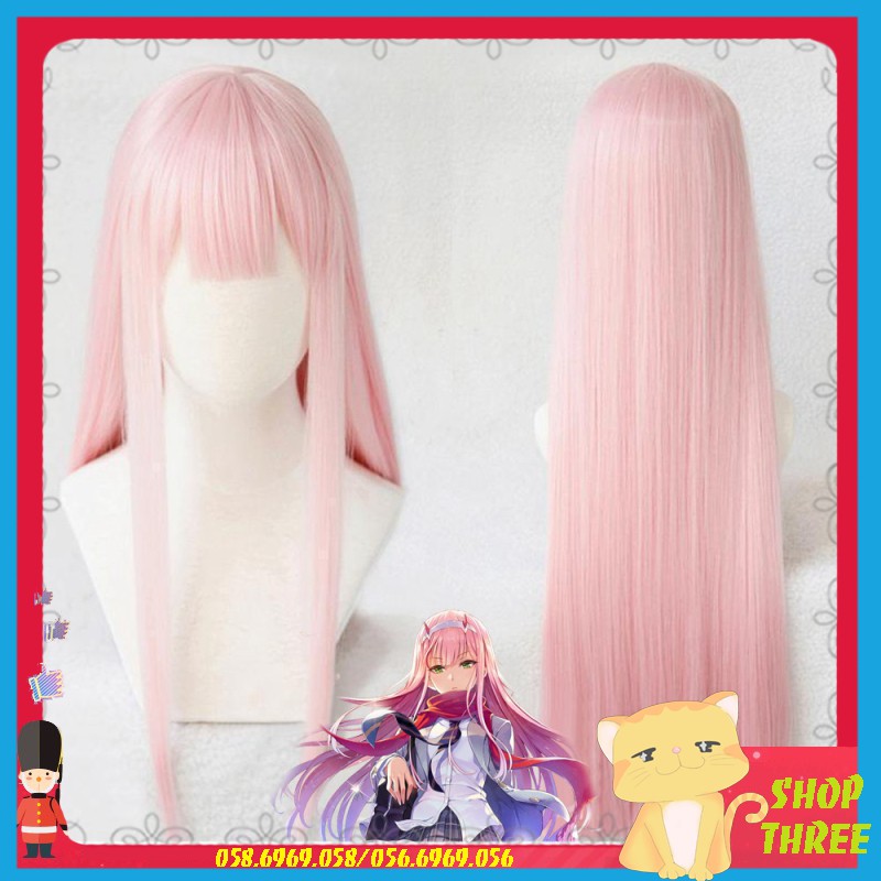 [Sẵn] Wig/tóc giả cosplay Zero Two màu hồng - Darling In The FranXX tại MIU SHOP 03