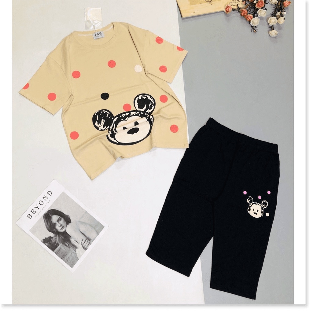 ĐỒ BỘ MẶC NHÀ NỮ QUẦN LỬNG ÁO THUN HỢP THỜI TRANG KME FASHION