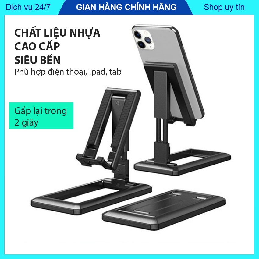 [Xả hàng] Giá đỡ điện thoại để bàn điều chỉnh độ cao góc nghiêng các khớp chắc chắn tiện học online họp zoom – DMtech