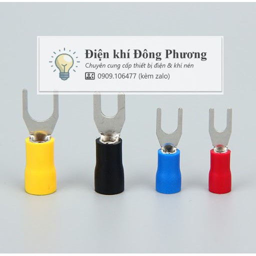 [100 cái Loại Dày] Đầu cos chỉa, đầu cos chữ y, cos y đầy đủ kích thước SV1.25-3.2; 1.25-4; 2-4; 3.5-5; 5.5-5