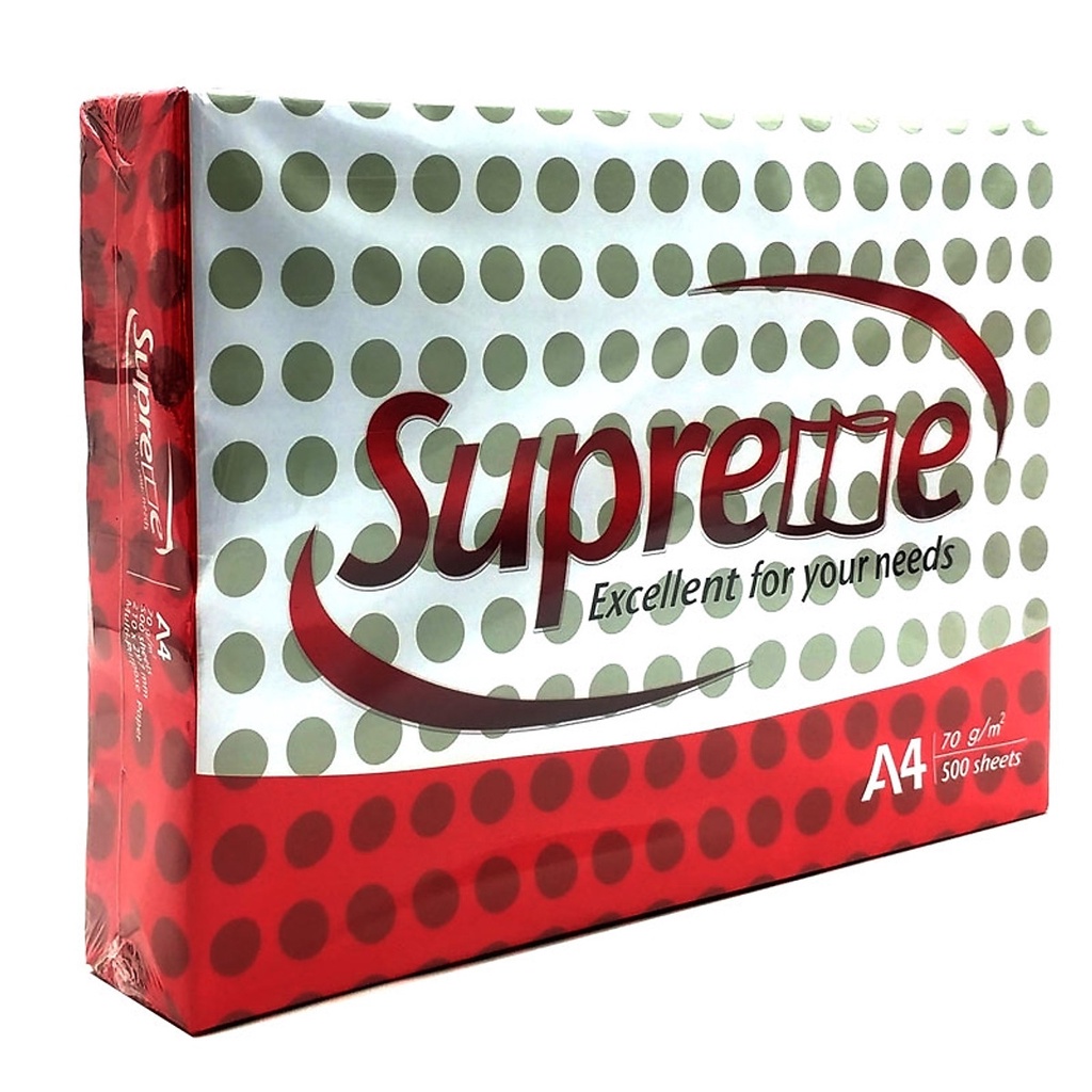 Giấy in photo A4 Supreme/ IK Plus/ Paper One / IDEA - ĐỊnh lượng 70 80 gsm - 500 tờ/ream - chất lượng cao chống lóa
