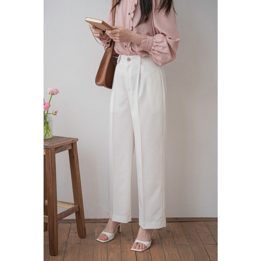 Quần culottes pant cạp cao ống suông rộng nữ nhiều màu new 2022 MADELEN
