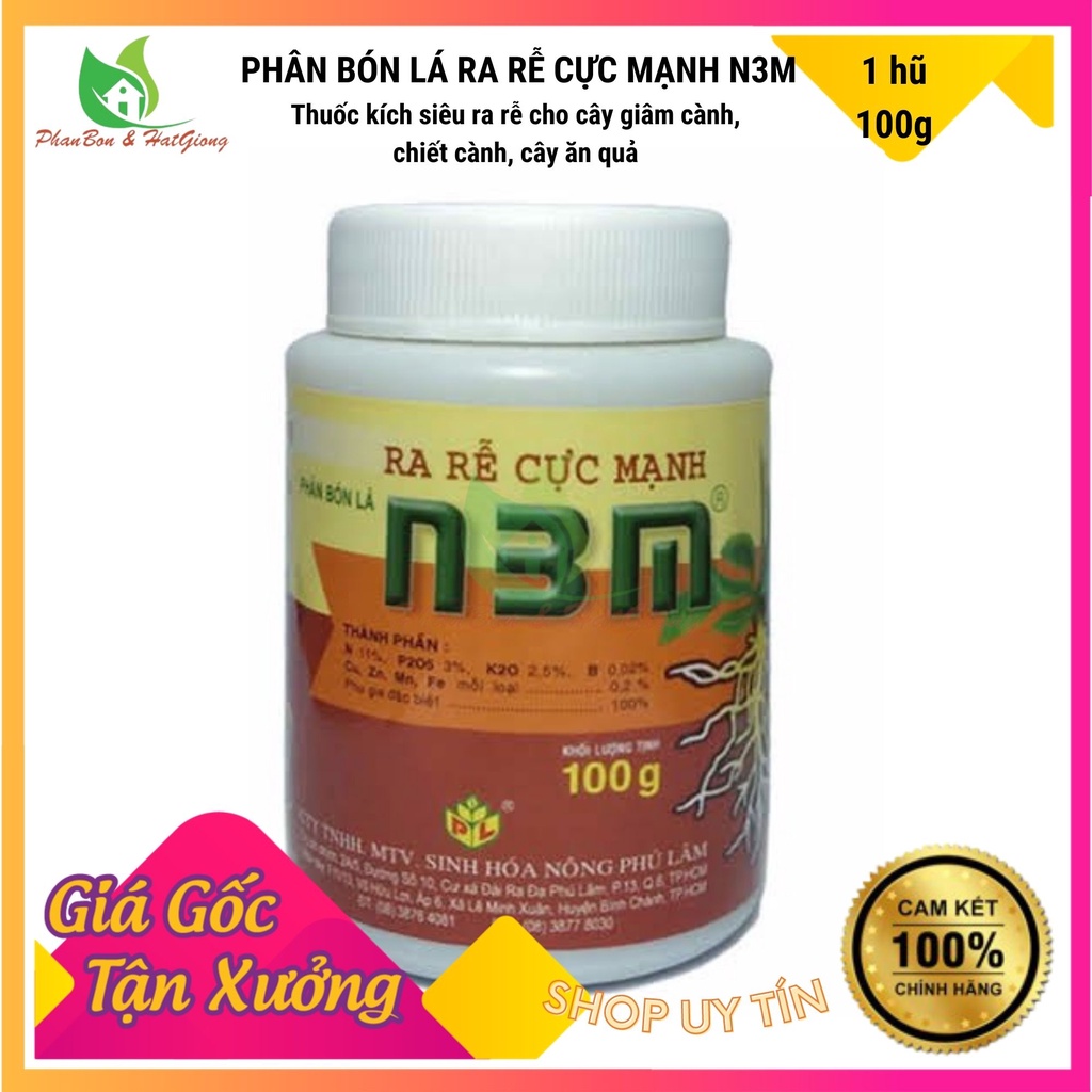 Phân bón lá kích rễ, ra rễ cực mạnh N3M 100G - Shop Phân Bón và Hạt Giống