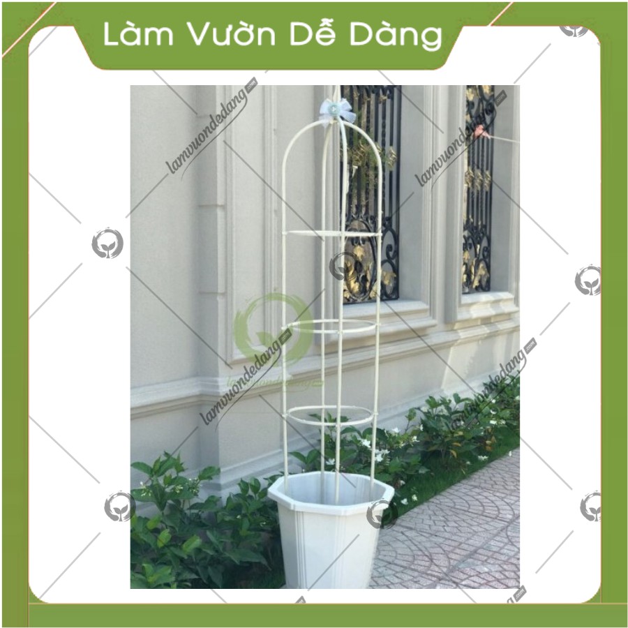 KHUNG THÁP CHUÔNG 2m1 Dùng để đỡ cây, giữ không cho cây đổ ngã, giúp cây hoa đứng vững không bị nghiêng gãy đổ cây