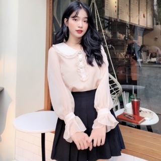 Áo sơ mi tơ cổ bèo A570 KYMIE