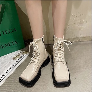 BOOTS NỮ DA BÓNG MŨI VUÔNG ĐẾ 4CM