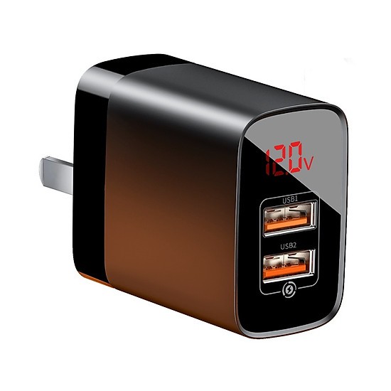 Sạc nhanh 2 cổng USB BASEUS Mirror Lake Dual QC Digital Display quick Charger CCJMHA-B01/B02