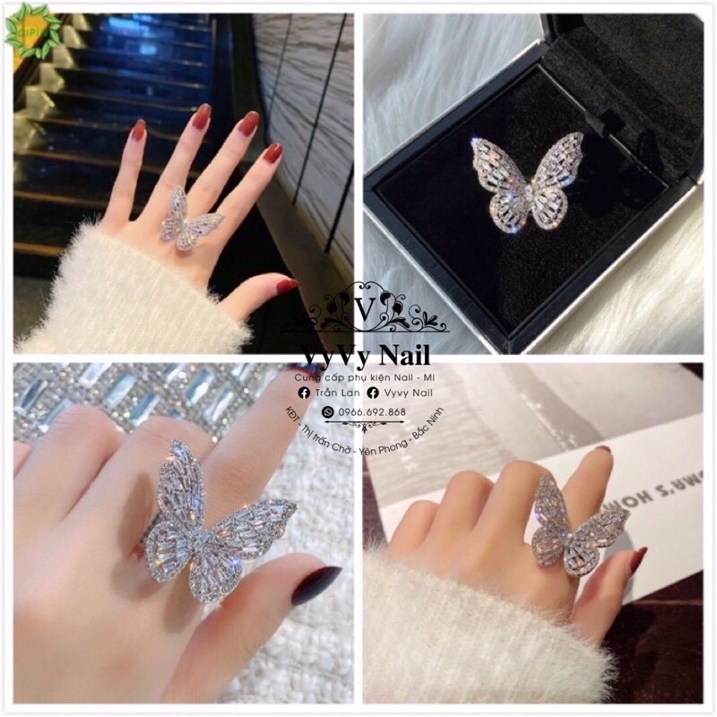 Nhẫn đá chụp mẫu nail