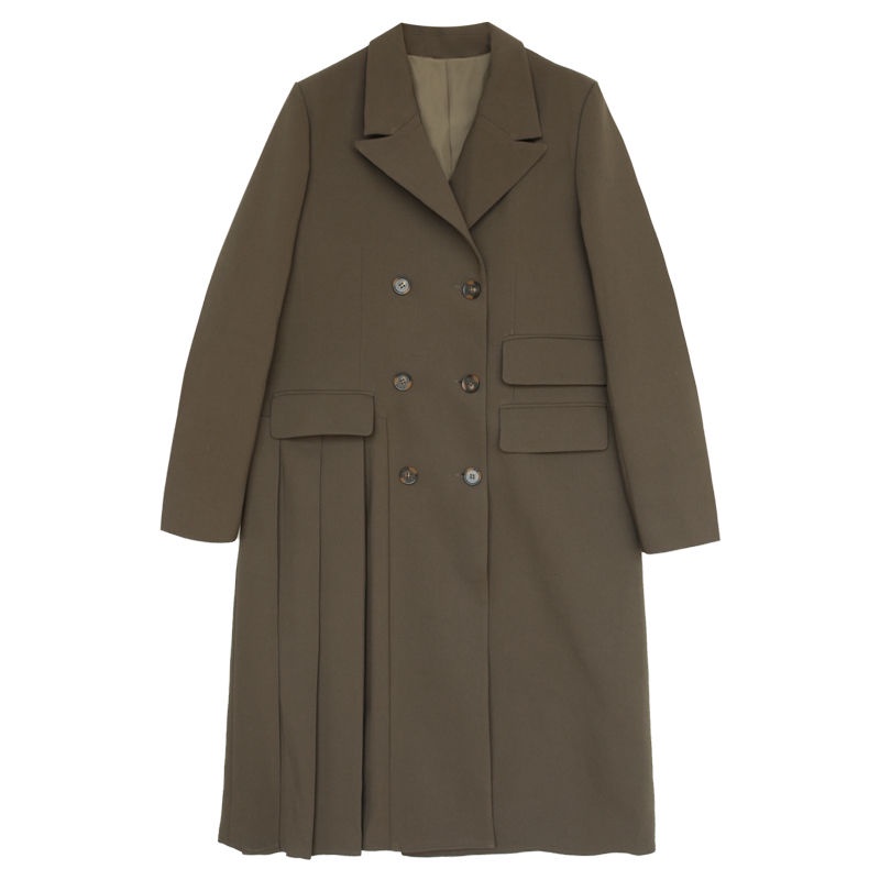 Áo khoác gió dáng dài xếp ly lưng cao thời trang