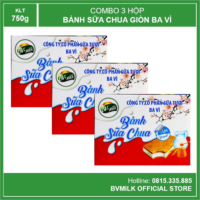 Combo 3 Hộp Bánh Sữa Chua Giòn 250g - BVMILK