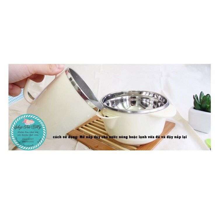 Bát ăn dặm chống lật, giữ nhiệt kèm thìa GIAYI BABY DD122