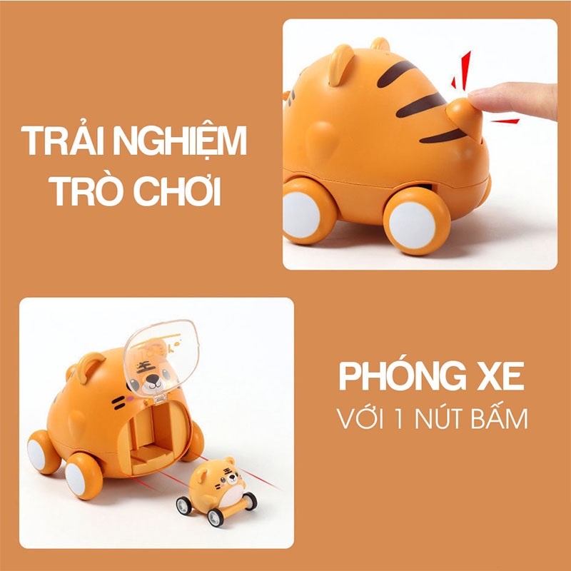 Ô tô hình thú đồ chơi trẻ em cho bé trai bé gái, xe hình thú thông minh cho bé RAMBO TOYS