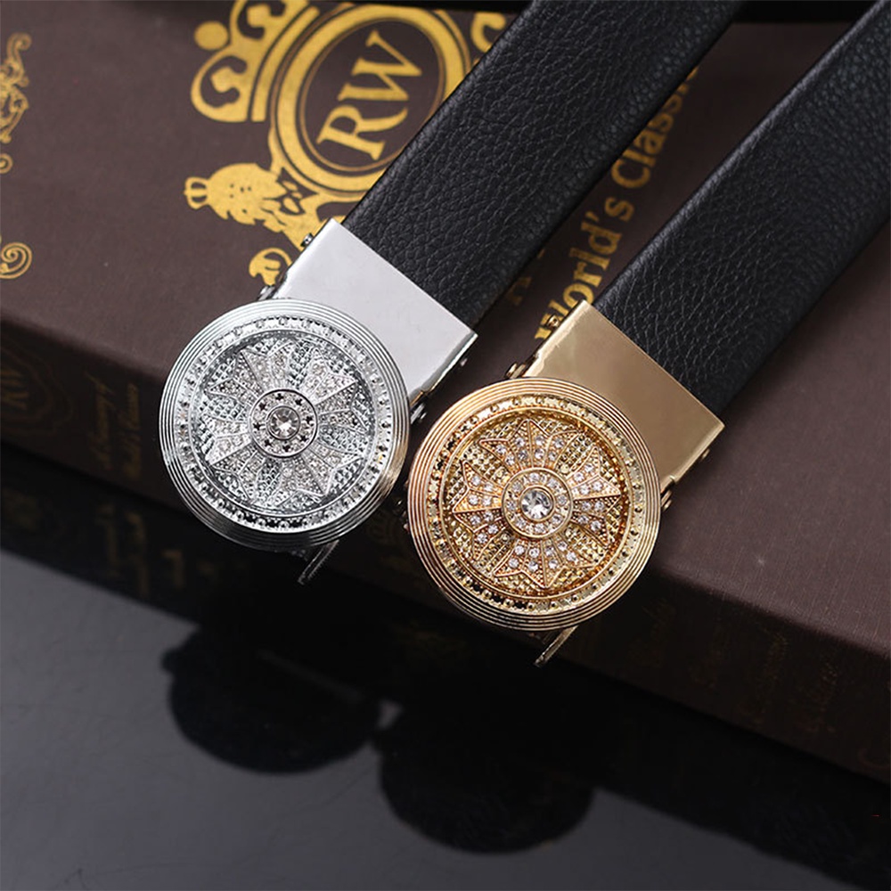 Thắt lưng mặt xoay nam, Thắt lưng nam cao cấp thời trang dây nịt da khóa tự động