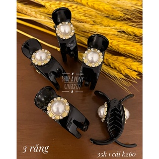 kẹp tóc càng cua (3 - 5) răng đính ngọc viền xoàn