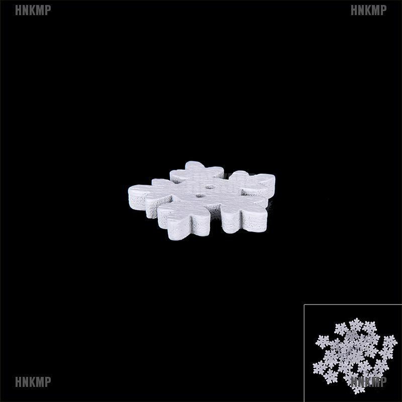 Set 100 Nút Gỗ Hình Hoa Tuyết Trang Trí Sổ Tay