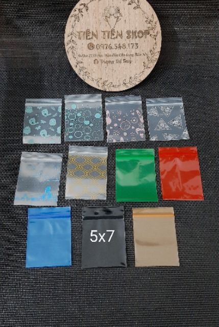 50c túi zip nhỏ túi zip mini 5x7 trộn nhiều màu, nhiều viền màu tientienshop