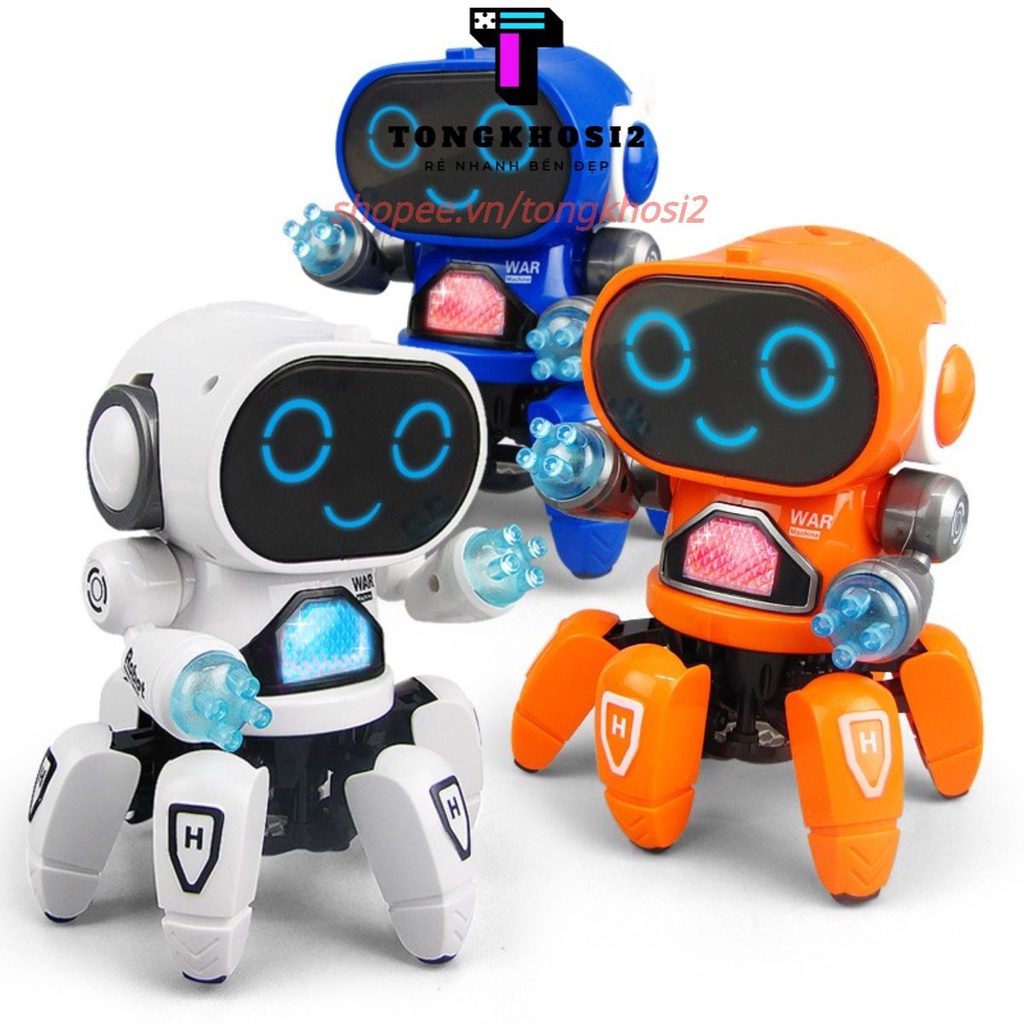 Đồ chơi Robot Thông Minh Cho Bé biết Nhảy múa Xoay 360 độ Biết Nhảy Múa Theo Nhạc Đèn Chạy bằng Pin AAA Cho Bé