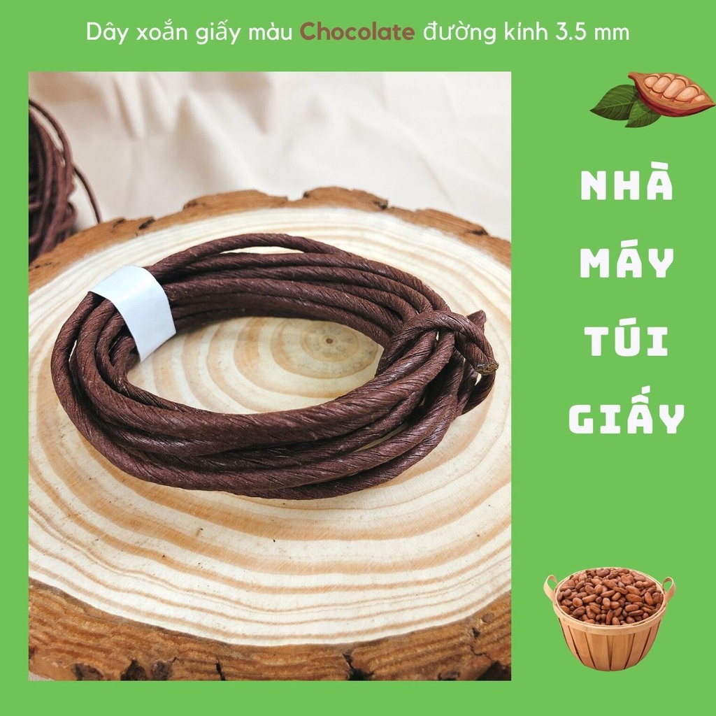 [RẺ NHẤT]  SET 2KG DÂY THỪNG GIẤY KRAFT MÀU CHOCOLATE