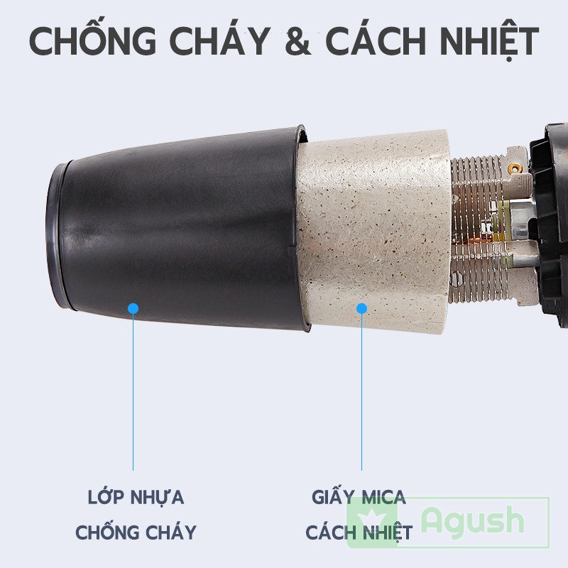 Máy sấy tóc nóng lạnh chính hãng INTERHASA HSD-90289 1200W treo gắn tường khách sạn nhà tắm gia đình gió mạnh tốc độ cao