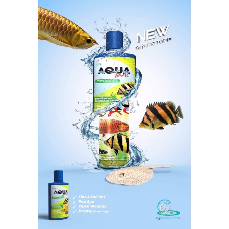 Aqua Bạc Cho Cá Rồng Hổ Sam Trị Các Bệnh Nấm,Kênh Vảy,Mờ Mắt (Chai 100ml)